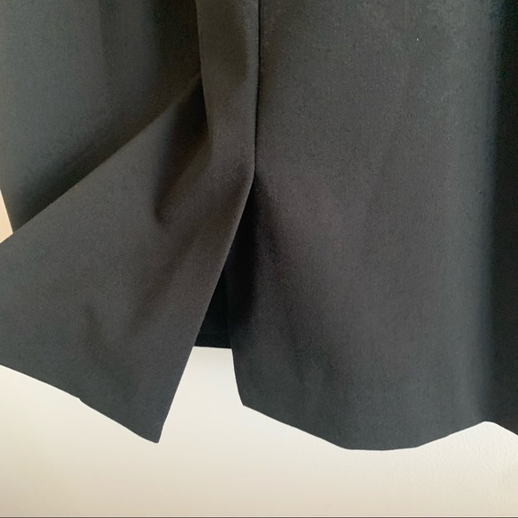 CALVIN KLEIN Simple Cap Sleeve Peplum Skirt Jewel Neck Black Midi Dress Stretch - Picture 10 of 15